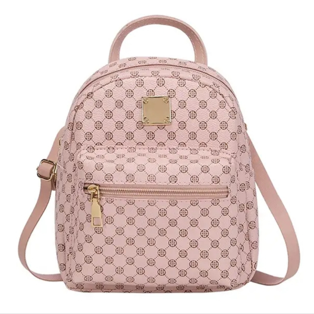 Barbiecore Pink Women’s Cute Backpack With Adjustable Strap Polka Dot Style NWT